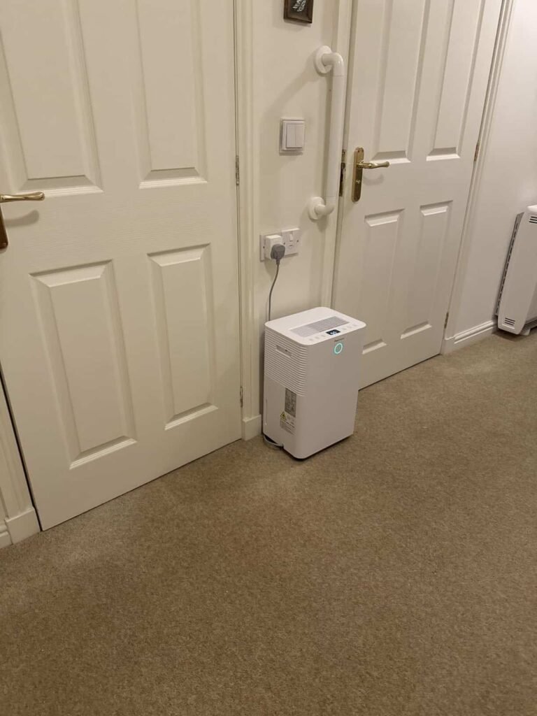 view of our own new purchase testing pro breeze dehumidifier (pb 08 omnidry models) dehumidifier uk for drying clothes unboxing package arrival several weeks to months