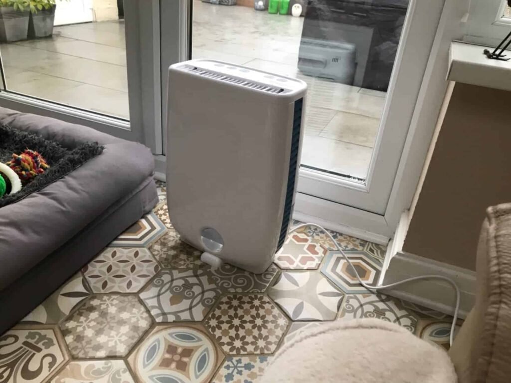 view of our own new purchase testing meaco small desiccant dehumidifier uk unboxing package arrival several weeks to months