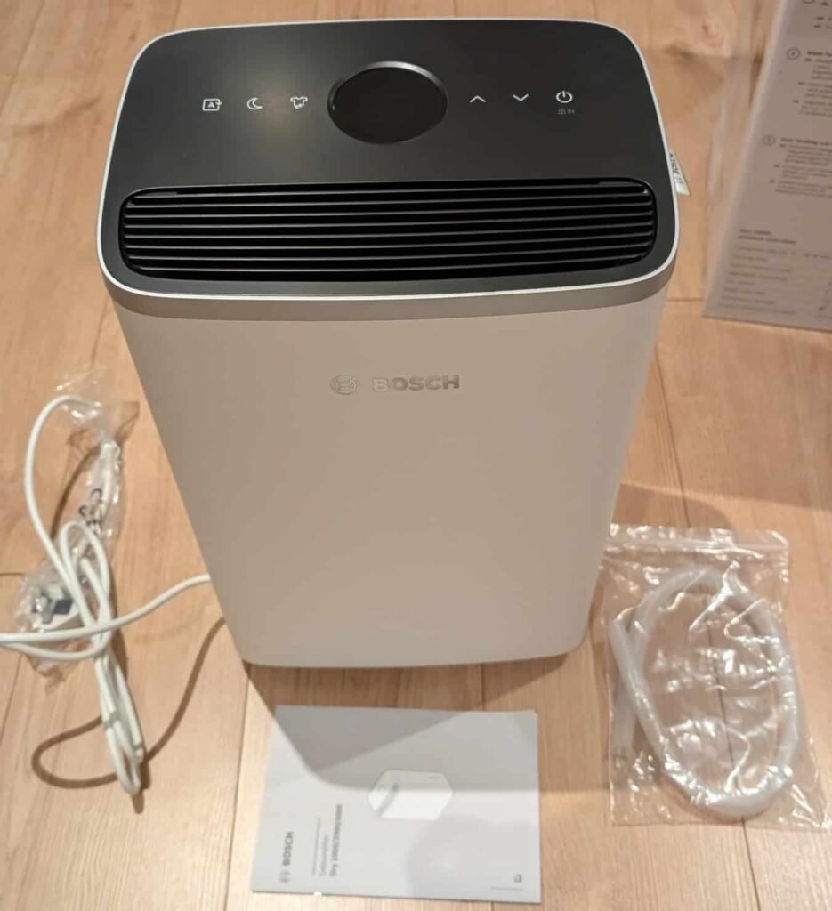 view of our own purchase testing bosch dehumidifier uk for 5 bedroom house unboxing package arrival several weeks to months
