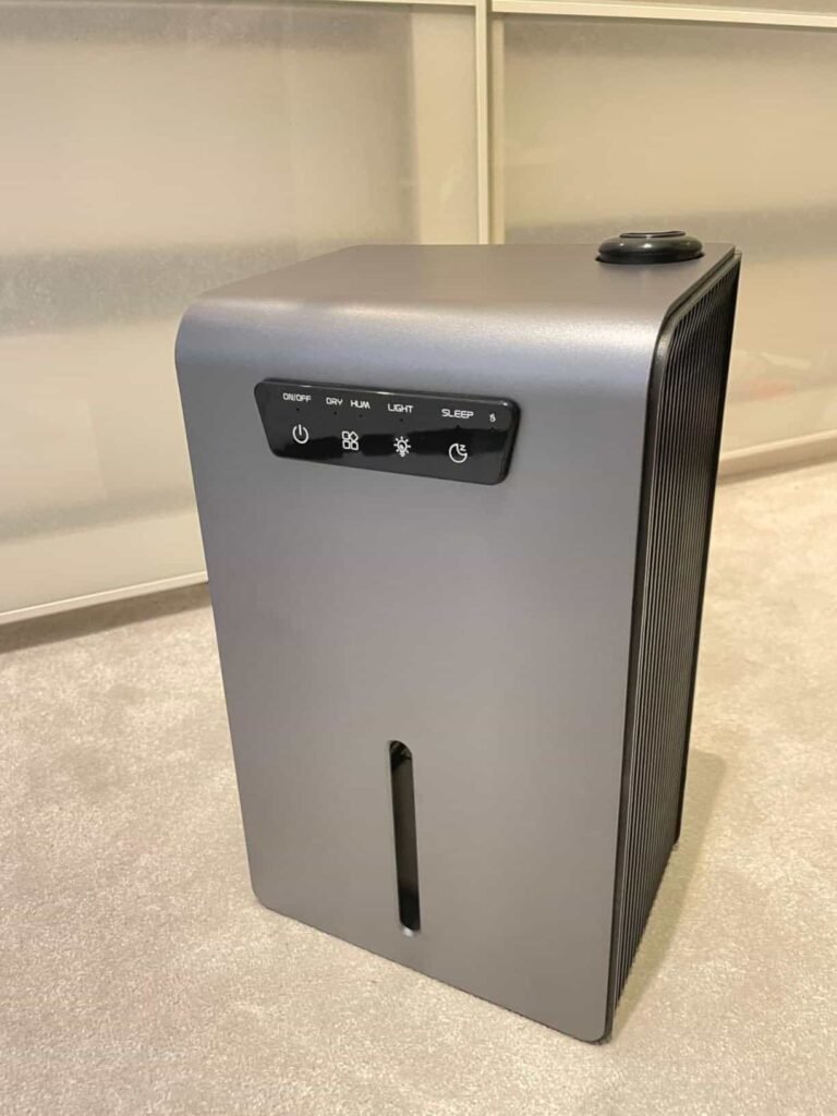 view of our own purchase testing dehumiq (noise level just 35db) quietest dehumidifier uk unboxing package arrival several weeks to months