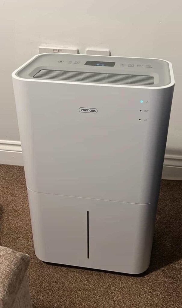 view of our own purchase testing vonhaus portable dehumidifier for bathroom uk unboxing package arrival several weeks to months